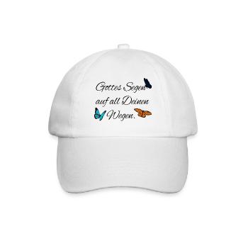 Gottes Segen Segensspruch Taufe Hochzeit Gläubige - Baseballkappe - Weiß/Weiß - Vorne