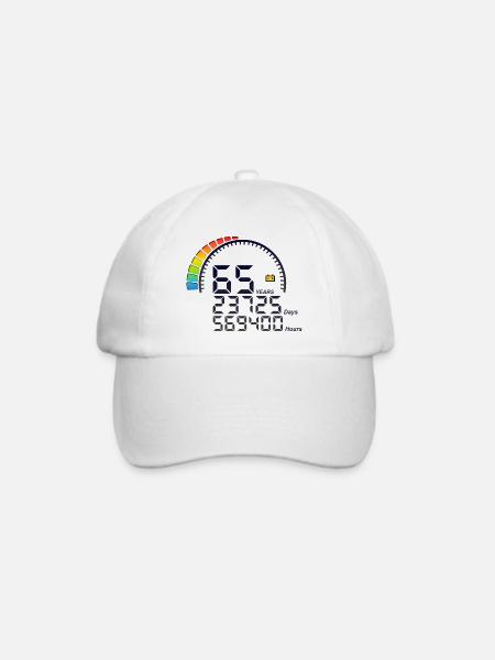65 Years Zähler Geburtstag days hours schnell - Baseballkappe - Weiß/Weiß