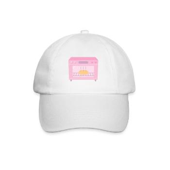 Nettes Brötchen im Ofen-Rosa - Baseballkappe - Weiß/Weiß - Vorne
