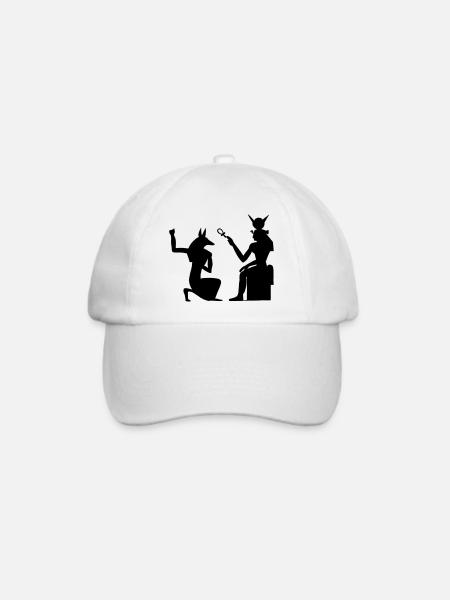 Pyramide Ägyptische Hieroglyphen Pharao - Baseballkappe - Weiß/Weiß