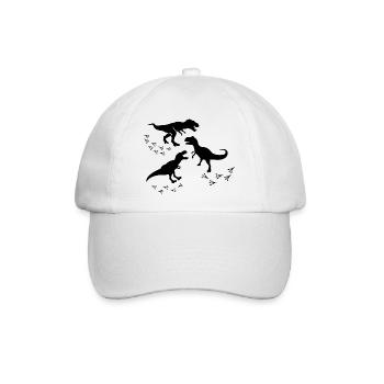 Dinosaurier Dino - Baseballkappe - Weiß/Weiß - Vorne