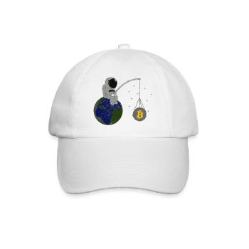 Bitcoin To the Moon - Baseballkappe - Weiß/Weiß - Vorne