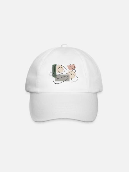 Line Art Formen - Baseballkappe - Weiß/Weiß