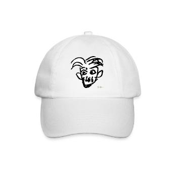Männerkopf Zeichnung Hans Erwin SW - Baseballkappe - Weiß/Weiß - Vorne