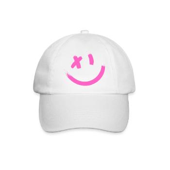 LÄCHELN SMILE UND ZWINKERN Geschenk-Idee Humor - Baseballkappe - Weiß/Weiß - Vorne