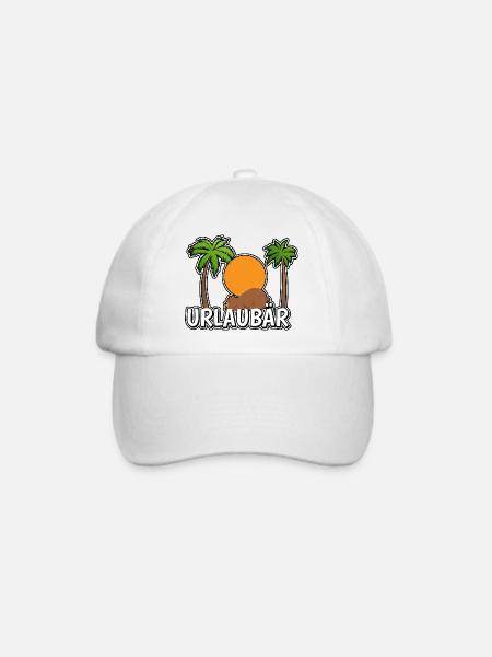 UrlauBär - Baseballkappe - Weiß/Weiß
