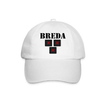 BREDA Text mit roten Straßenkreuzen, breda Noord-Braba - Baseballkappe - Weiß/Weiß - Vorne