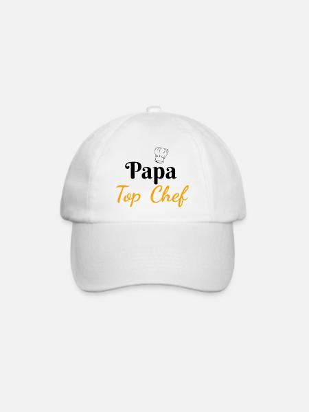 Papa Top Chef - Baseballkappe - Weiß/Weiß