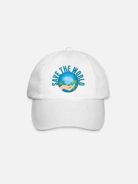 Save the World - Baseballkappe - Weiß/Weiß