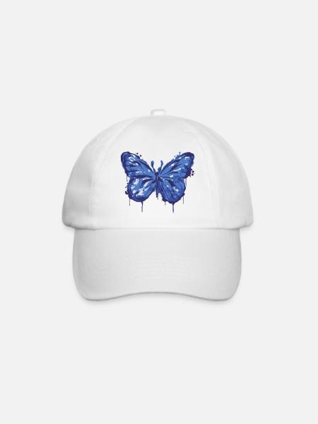 Schmetterling Tinte Tier Kunst cool Design - Baseballkappe - Weiß/Weiß