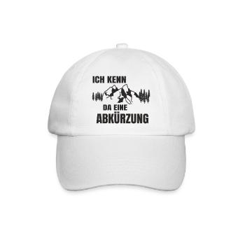 Ich kenn da eine Abkürzung - Baseballkappe - Weiß/Weiß - Vorne