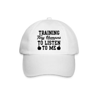 Winzige Menschen trainieren, mir zuzuhören - Baseballkappe - Weiß/Weiß - Vorne