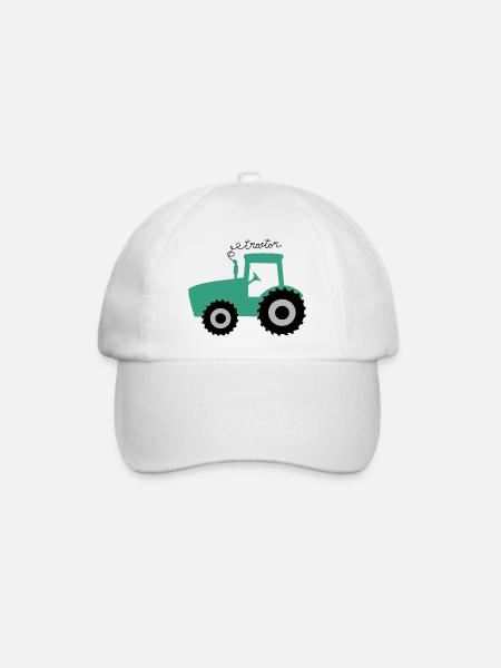 Traktor - Baseballkappe - Weiß/Weiß