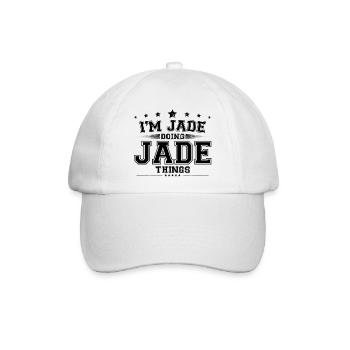 Ich bin Jade, die Jade-Sachen macht - Baseballkappe - Weiß/Weiß - Vorne