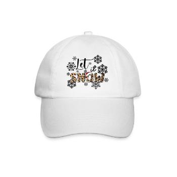 Let it snow! Weihnachten mit Leopard Design - Baseballkappe - Weiß/Weiß - Vorne