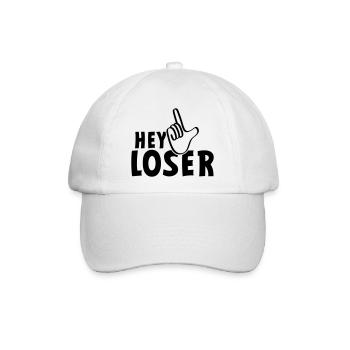 Hey Verlierer. Verlierer, Spinner, Dummköpfe, Neurd.... - Baseballkappe - Weiß/Weiß - Vorne