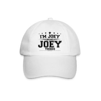 Ich bin Joey, der Joey Dinge macht - Baseballkappe - Weiß/Weiß - Vorne