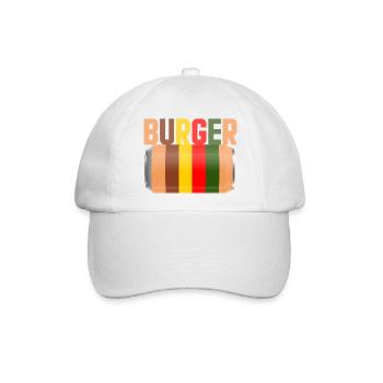 Burger Fast Food - Baseballkappe - Weiß/Weiß - Vorne