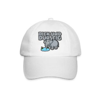 Dick und durstig - Baseballkappe - Weiß/Weiß - Vorne