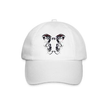 Drachendesign Tribal Fantasy - Baseballkappe - Weiß/Weiß - Vorne