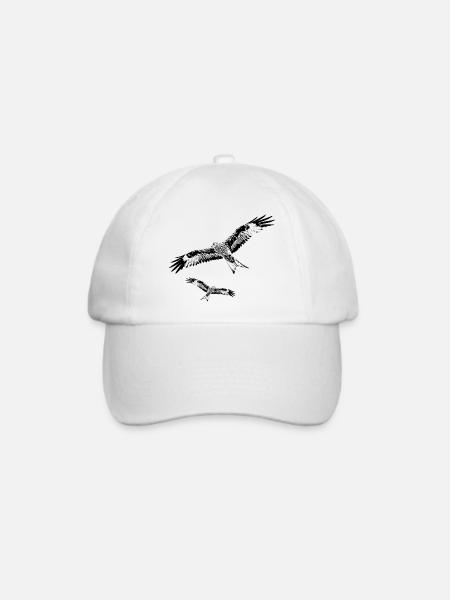 Rotmilan Milvus Milvus Red Kite - Baseballkappe - Weiß/Weiß