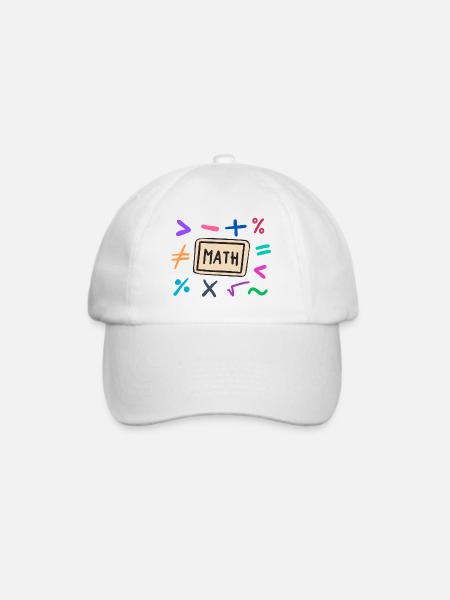 Mathe Symbole für Schüler und Eltern - Baseballkappe - Weiß/Weiß