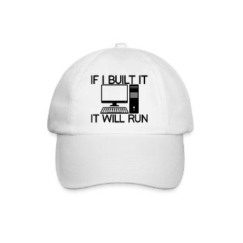 If I Build It, It Will Run - Baseballkappe - Weiß/Weiß - Vorne