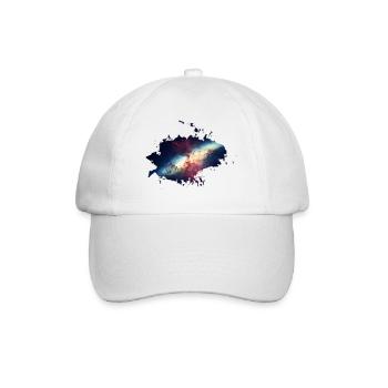 Galaxie Sterne Planet Splash Weltraum Illustration - Baseballkappe - Weiß/Weiß - Vorne