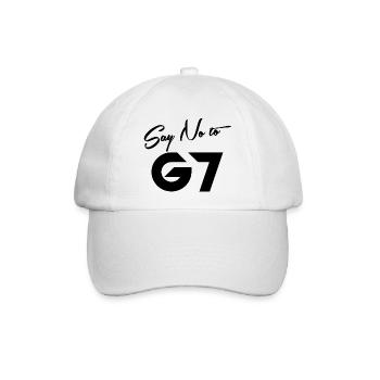 Anti G 7 Slogan - Baseballkappe - Weiß/Weiß - Vorne