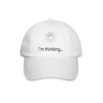 I am thinking - Baseballkappe - Weiß/Weiß - Vorne