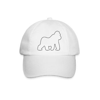 Gorilla, Silberrücken, Affe, Affen, Gorillas, - Baseballkappe - Weiß/Weiß - Vorne