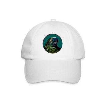 Papageienporträt - Baseballkappe - Weiß/Weiß - Vorne