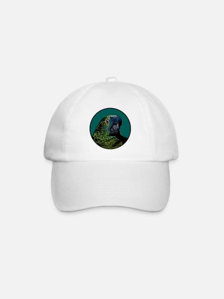 Papageienporträt - Baseballkappe - Weiß/Weiß