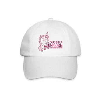 Unicorn in human costume - Baseballkappe - Weiß/Weiß - Vorne
