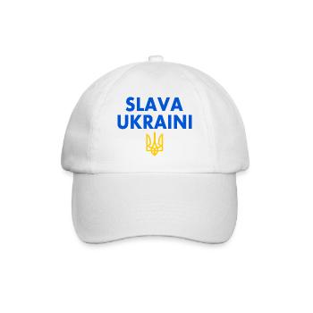 Slava ukraini - Baseballkappe - Weiß/Weiß - Vorne