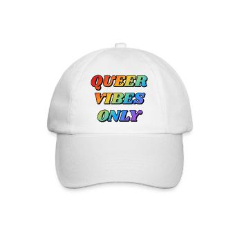 Queer Vibes Nur Regenbogenfarben - Baseballkappe - Weiß/Weiß - Vorne