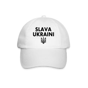 Slava ukraini - Baseballkappe - Weiß/Weiß - Vorne