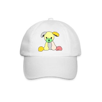 Hund Comic - Baseballkappe - Weiß/Weiß - Vorne