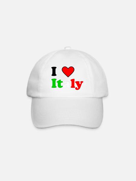 I love Italy - Baseballkappe - Weiß/Weiß
