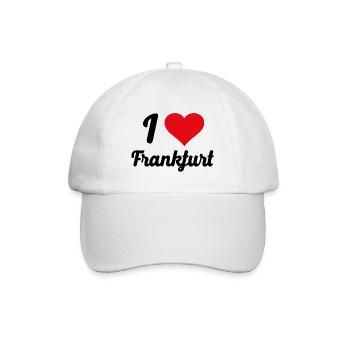 I Love Frankfurt - Baseballkappe - Weiß/Weiß - Vorne