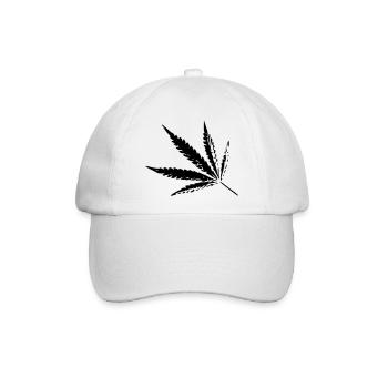 Cannabis - Bild - Baseballkappe - Weiß/Weiß - Vorne