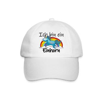 Ich bin ein Einhorn mit Regenbogen - Baseballkappe - Weiß/Weiß - Vorne