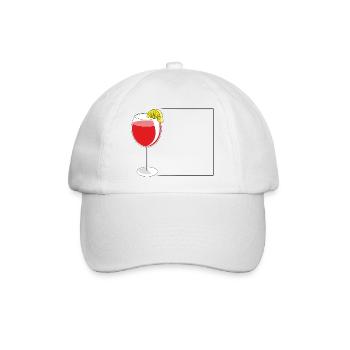 glas with apero in a frame - Baseballkappe - Weiß/Weiß - Vorne