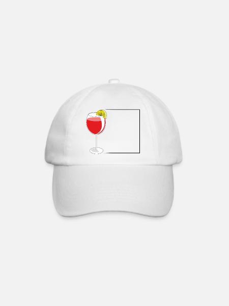 glas with apero in a frame - Baseballkappe - Weiß/Weiß