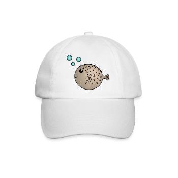 Kugelfisch - Baseballkappe - Weiß/Weiß - Vorne