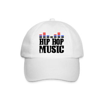 hip hop music - Baseballkappe - Weiß/Weiß - Vorne