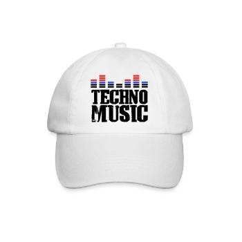Techno Music - Baseballkappe - Weiß/Weiß - Vorne