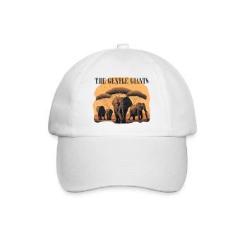 Elefantenherde Gentle Giants Geschenk - Baseballkappe - Weiß/Weiß - Vorne