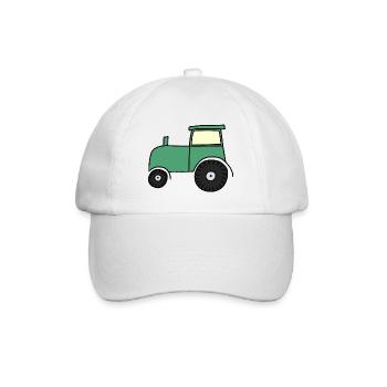 Gezeichneter Traktor - Baseballkappe - Weiß/Weiß - Vorne