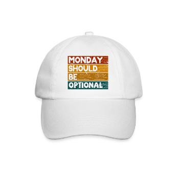 Monday should be optional Vintage bunt - Baseballkappe - Weiß/Weiß - Vorne